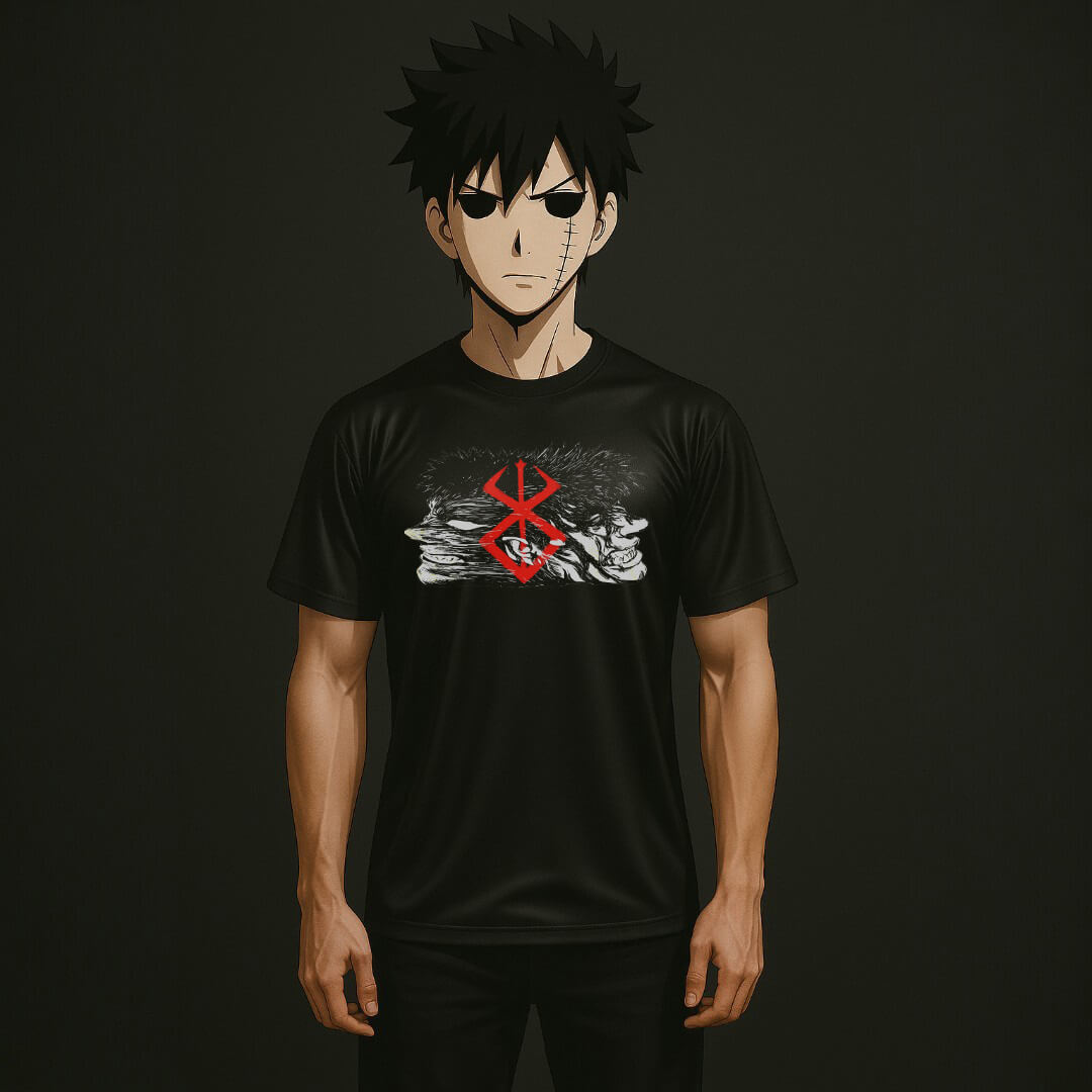 T-shirt Anime Fit™️ Berserk Guts Confusão