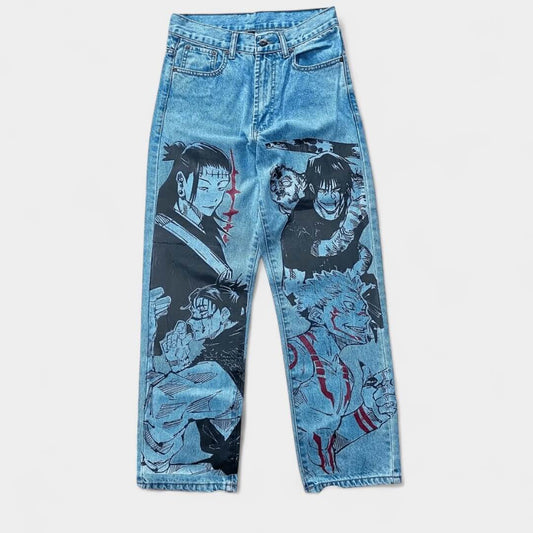 Jeans Desenho A Mão Os 4 Divinos Jujutsu Kaisen
