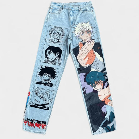Jeans Desenho A Mão Toji Gojo