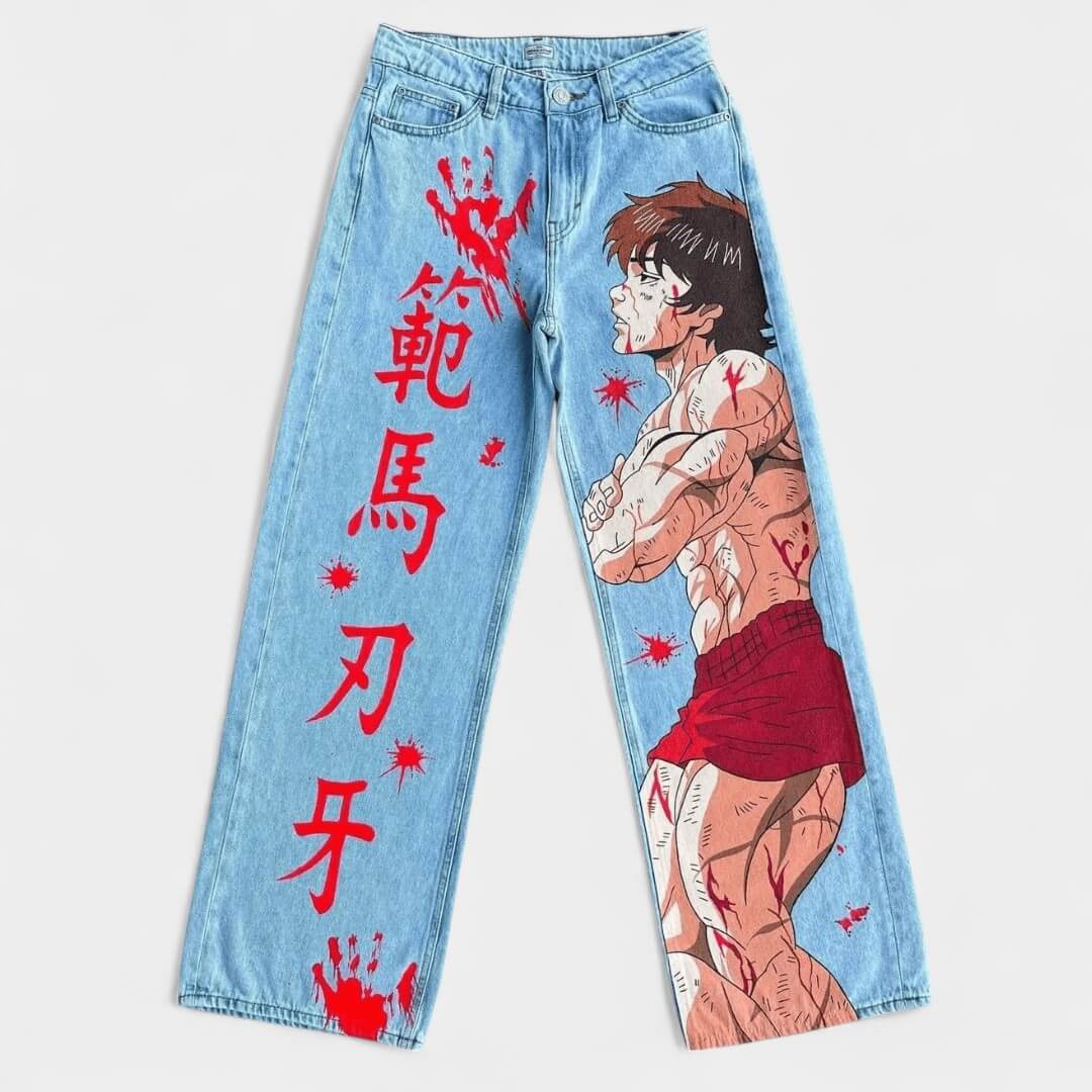 CALÇA JEANS DESENHO A MÃO BAKI