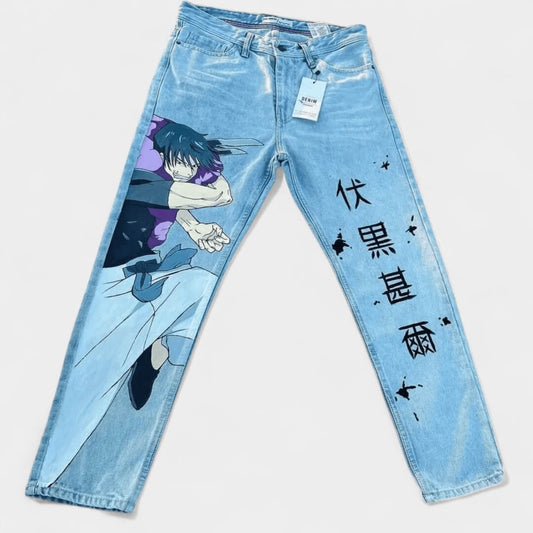 Jeans Desenho A Mão Toji