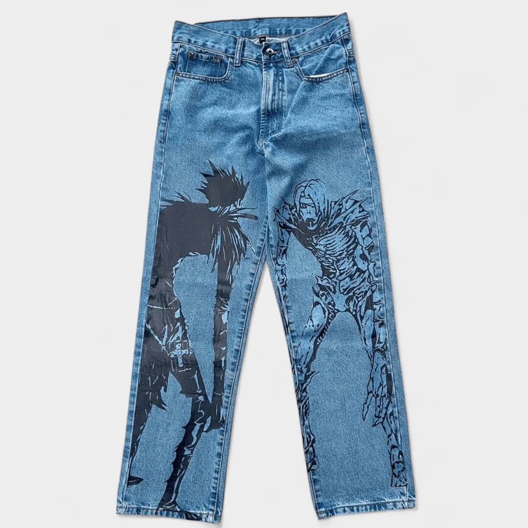 CALÇA JEANS DESENHO A MÃO DO DEATH NOTE