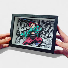 QUADRO DE VIDRO 3D DE DEMON SLAYER
