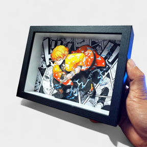 QUADRO DE VIDRO 3D DE DEMON SLAYER