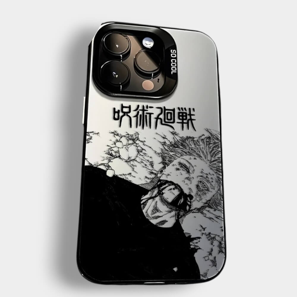 CAPINHA DE IPHONE GOJO A DERROTA JUJUTSU KAISEN  METALIZADO