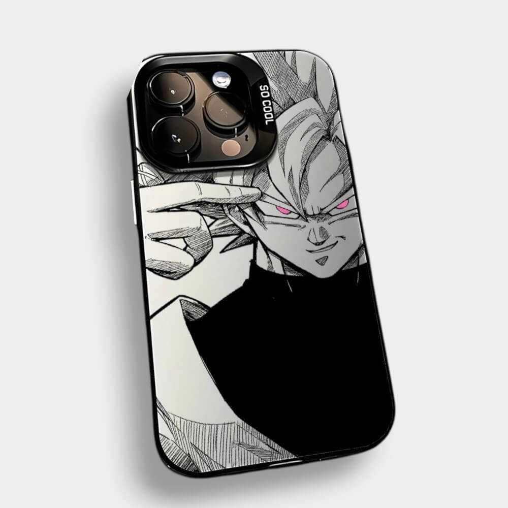 CAPINHA DE IPHONE GOKU OLHOS ROSA  DRAGON BALL METALIZADO